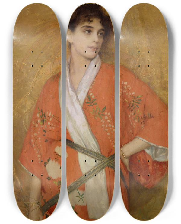 Triptych art skateboard deck of Gustaveclaudeetienne Courtois Study by Gustave-Claude-Etienne Courtois (1853-1923)