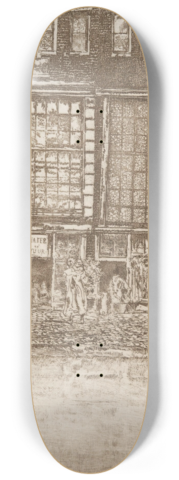 James Abbott McNeill Whistler - The Embroidered Curtain 8.25 inch art skate deck