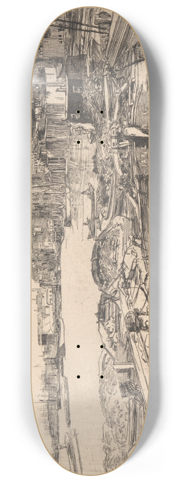 James Abbott McNeill Whistler - The Pool 8.25 inch art skate deck