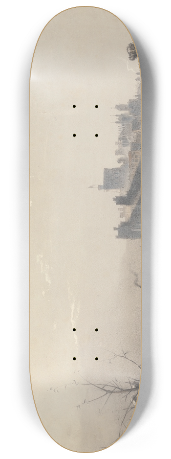 James Baker Pyne - Windsor Castle from the Frozen River during the Great Frost 8.25 inch art skate deck