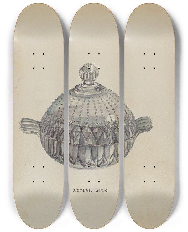Triptych art skateboard deck of Roberta Elvis Sugar Bowl by Roberta Elvis