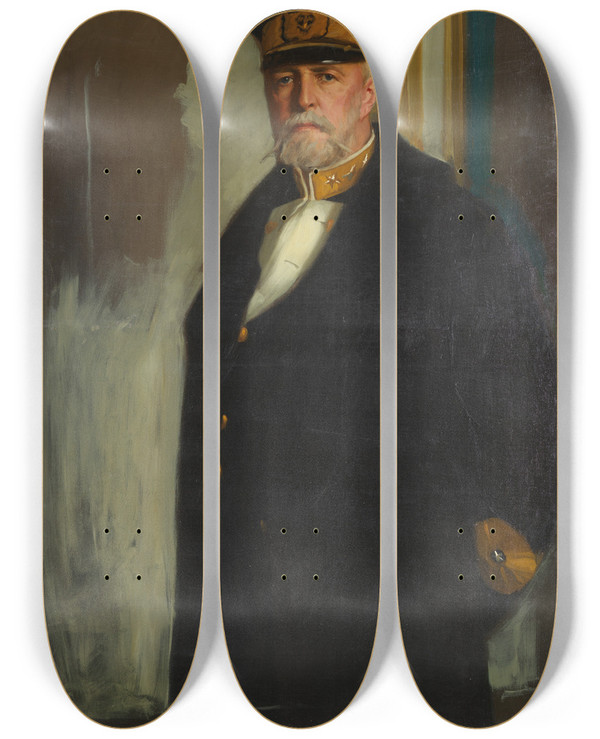 Triptych art skateboard deck of Bernhard Sterman Oscar Ii by Bernhard Osterman (1870-1938)
