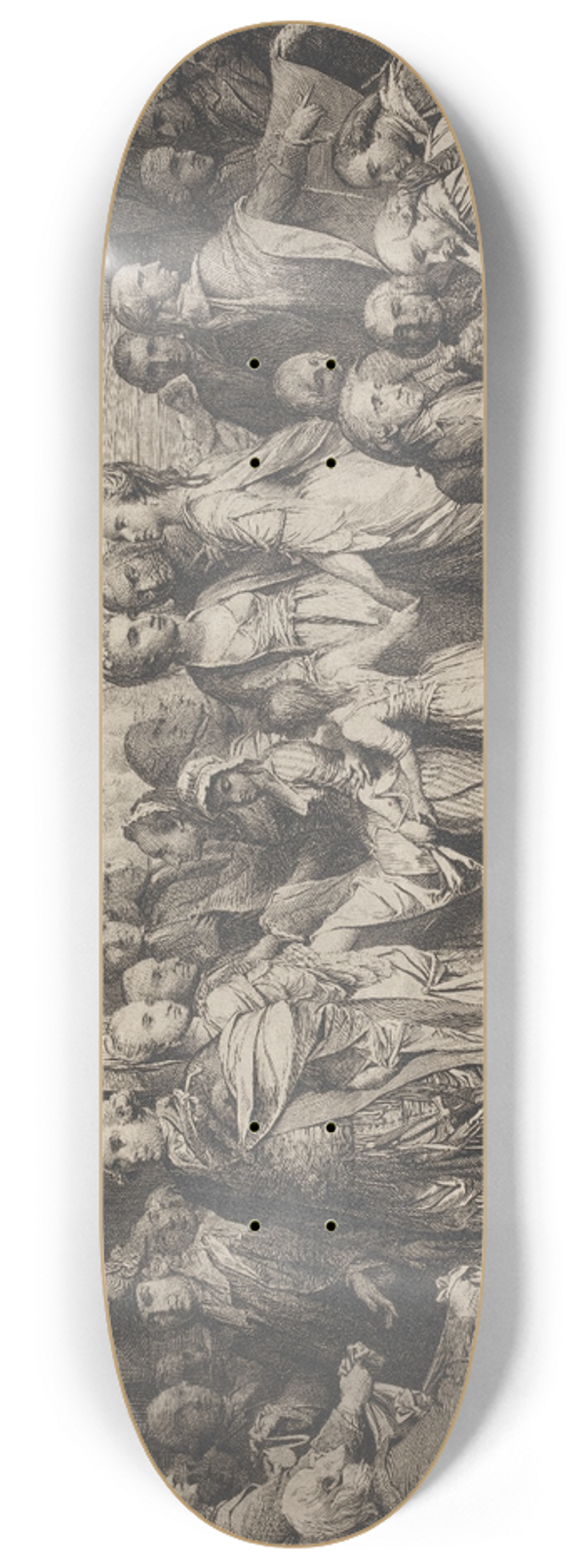 James Barry - The Queen or Domestic Education at Windsor (Designs for the Walls of the Great Room of the Society for the Encouragement of the Arts) 8.25 inch art skate deck