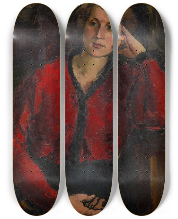 Triptych art skateboard deck of Anton Faistauer Ida Roessler by Anton Faistauer (1887-1930)