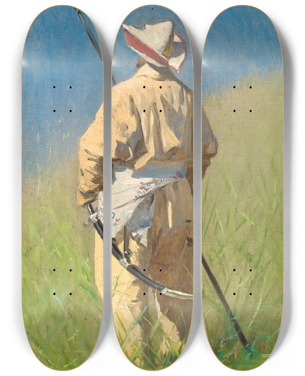 Triptych art skateboard deck of Vasily Vereshchagin Kyrgyz_2 by Vasily Vereshchagin (1842-1904)