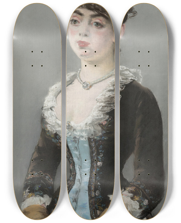 Triptych art skateboard deck of Douard Manet Madame Michellvy by douard Manet (1832-1883)