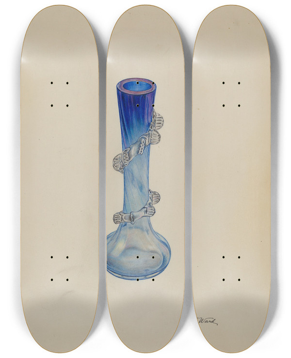 Triptych art skateboard deck of Paul Ward Small Vase_1 by Paul Ward (20-)