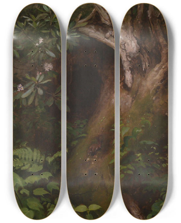 Triptych art skateboard deck of Seymour Joseph Guy The Squirrel by Seymour Joseph Guy (1824-1910)