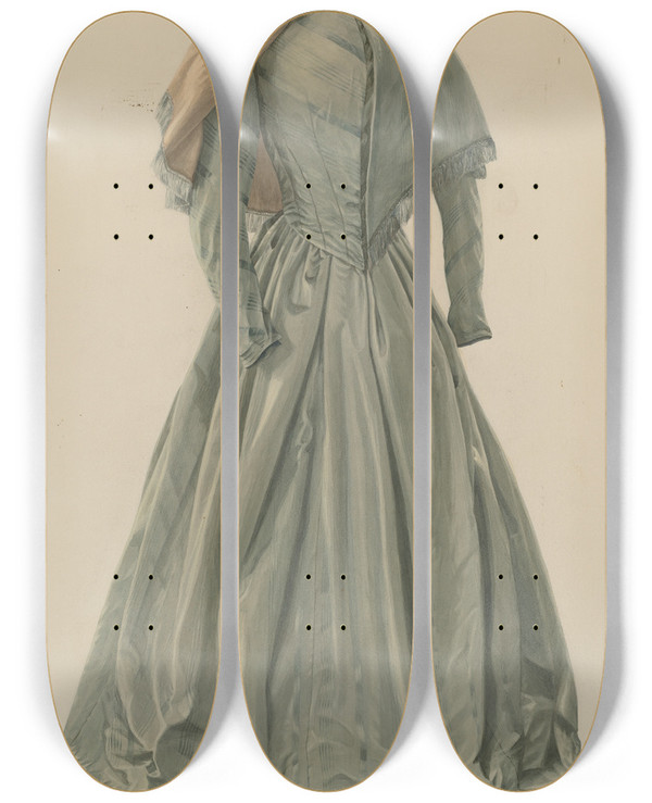 Triptych art skateboard deck of Douglas Campbell Gown_2 by Douglas Campbell