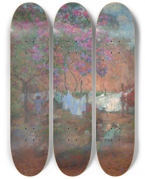 Triptych art skateboard deck of Eliseu Visconti Quaresmas by Eliseu Visconti (1866-1944)