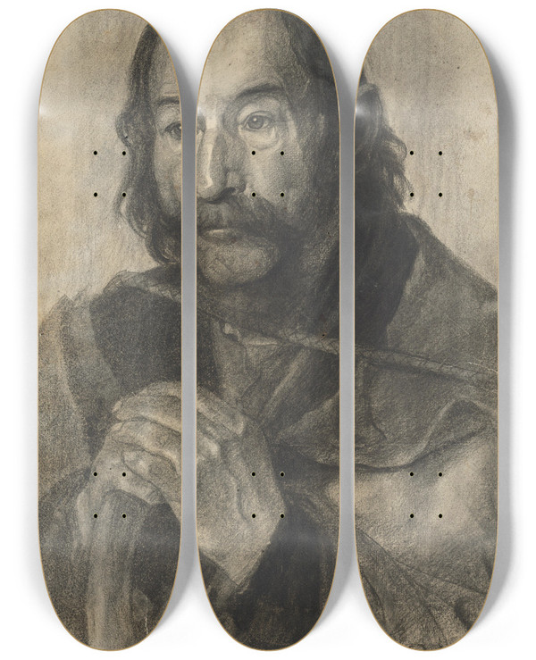 Triptych art skateboard deck of Jn Thain Star Pastier by Jan Thain