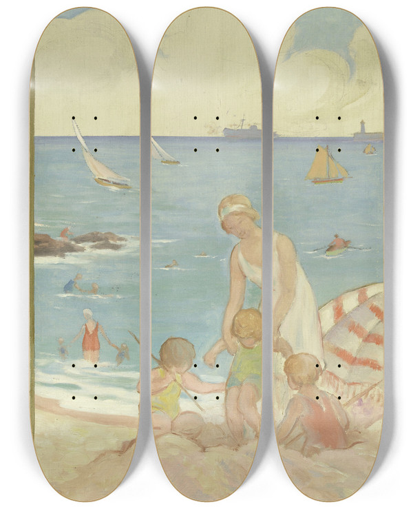 Triptych art skateboard deck of Henri Nozais La Mer by Henri Nozais (19-20-)