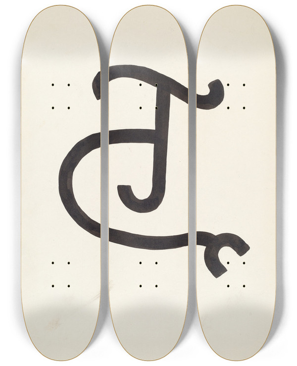 Triptych art skateboard deck of J Henry Marley Cattle Brand_32 by J Henry Marley