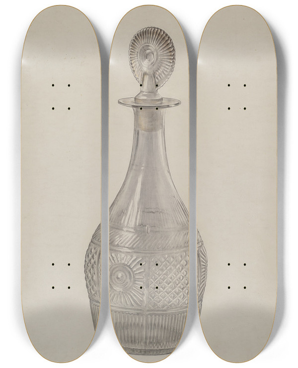 Triptych art skateboard deck of Paul Ward Decanter by Paul Ward (20-)