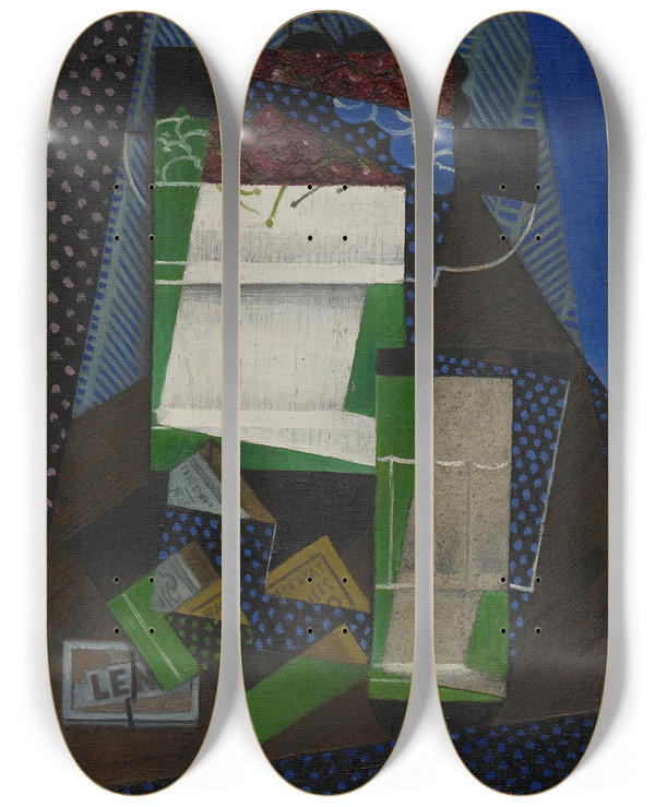 Triptych art skateboard deck of Juan Gris Cherries by Juan Gris (1887-1927)