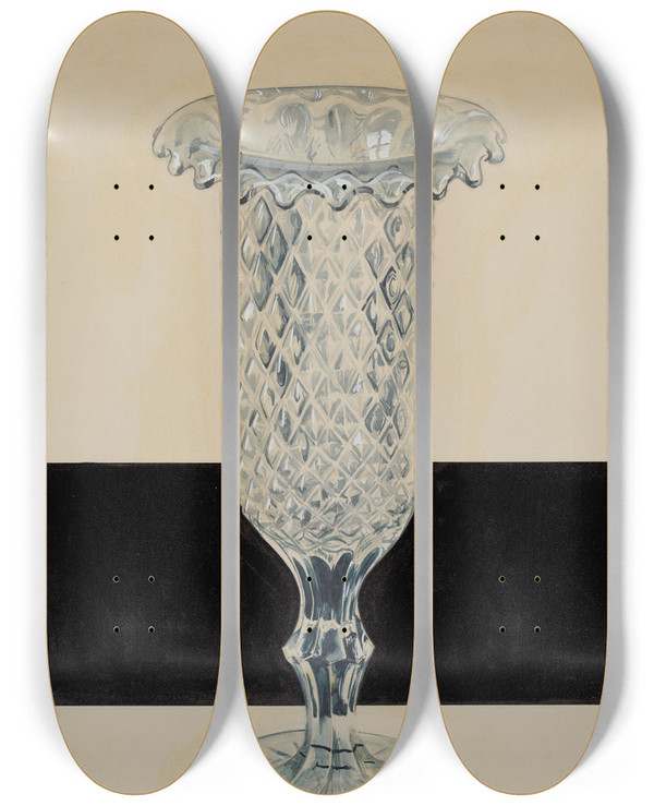 Triptych art skateboard deck of Ralph Atkinson Celery Holder by Ralph Atkinson (20-)