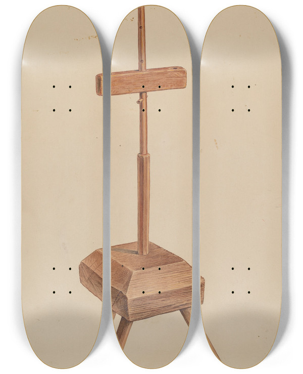 Triptych art skateboard deck of Paul Ward Candle Stand_2 by Paul Ward (20-)