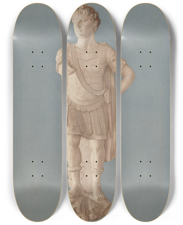 Triptych art skateboard deck of American 20Th Century Figurehead Julius Caesar by American 20Th Century