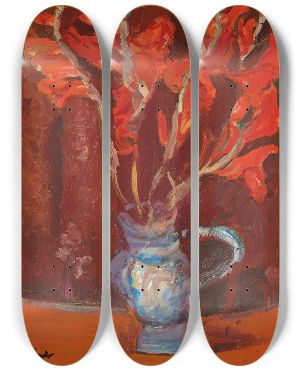 Triptych art skateboard deck of Cham Soutine Glaeuls by Chaim Soutine (1893-1943)
