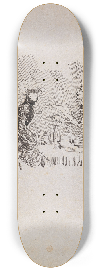 James Ensor - Gentleman and Lady at the Table 8.25 inch art skate deck