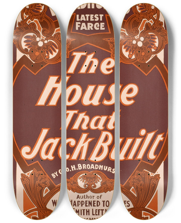 Triptych art skateboard deck of Us Printing Co The House That Jack Built by U.S. Printing Co. (19-20-)