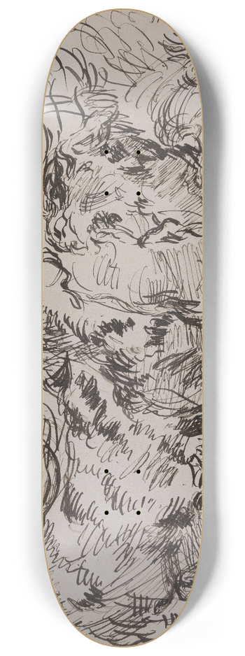 James Ensor - Lion and Tiger in Combat 8.25 inch art skate deck