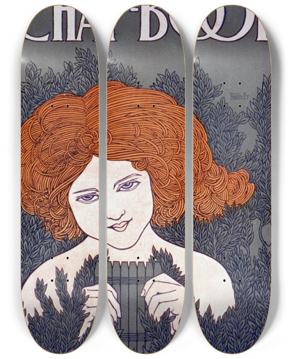 Triptych art skateboard deck of Will Bradley The Chapbook_2 by Will Bradley (1868-1962)