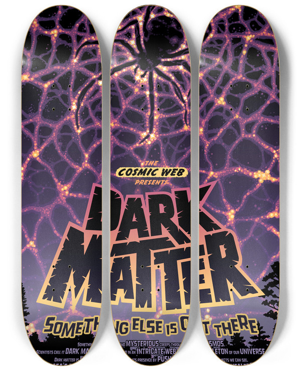 Triptych art skateboard deck of Nasa Dark Matter by NASA (1958)
