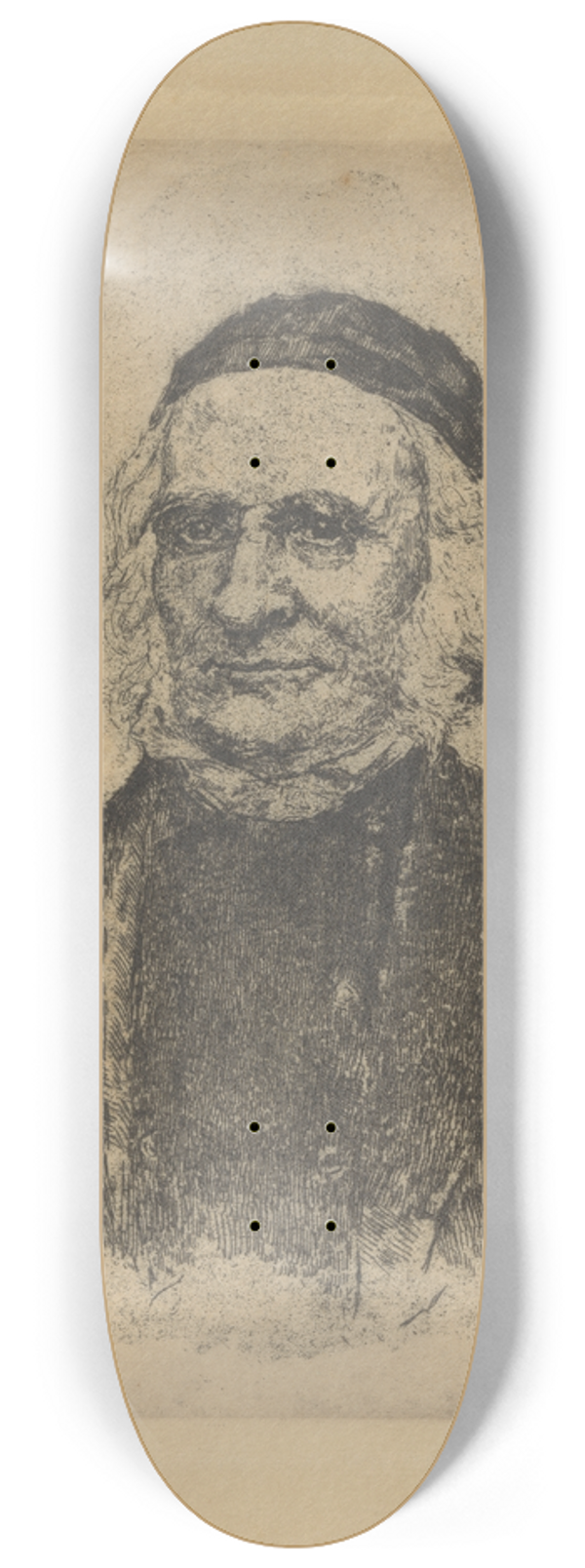 James Ensor - Portret van de Scandinaafse botanicus Elias Fries 8.25 inch art skate deck