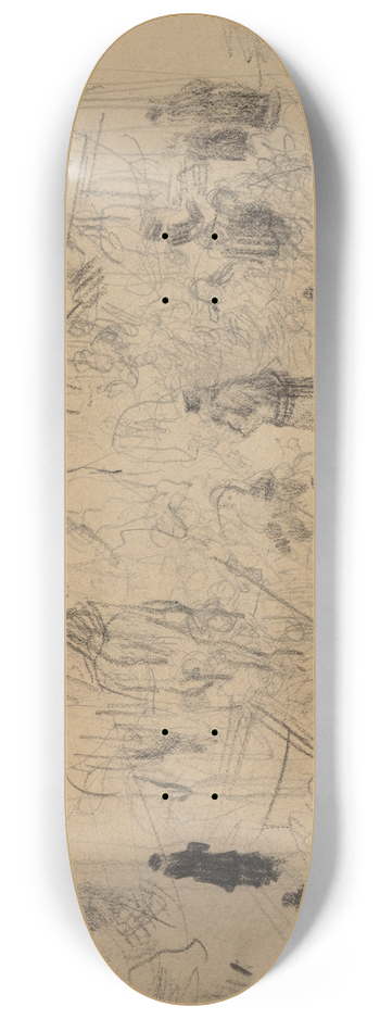 James Ensor - Schetsen van figuren en paarden 8.25 inch art skate deck
