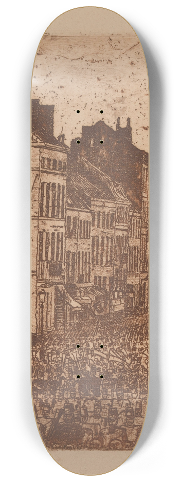 James Ensor - The Music in the rue de Flandre, Ostend 8.25 inch art skate deck