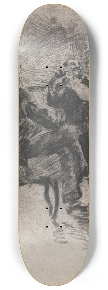 James Ensor - Two Gentlemen Smoking 8.25 inch art skate deck