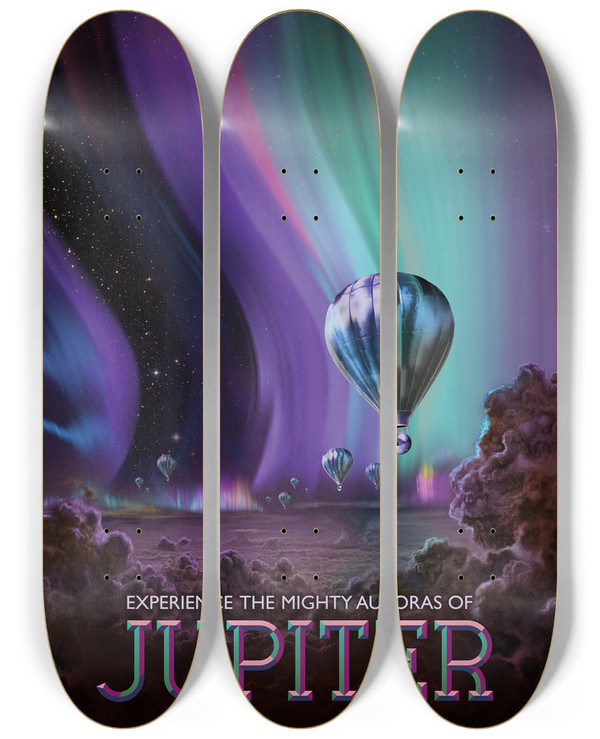 Triptych art skateboard deck of Nasa Jupiter by NASA (1958)