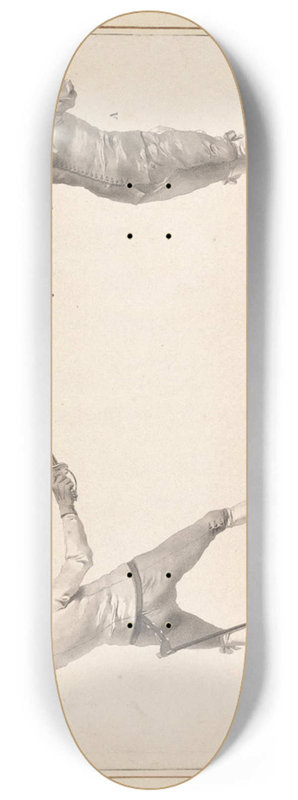 James Gwin - De la Garde Espagnole, Figure A Attaque par la Garde Franoise 8.25 inch art skate deck