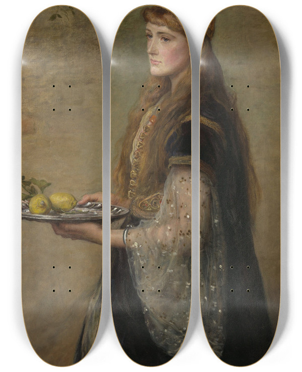 Triptych art skateboard deck of Sir John Everett Millais The Captive by Sir John Everett Millais (1829-1896)