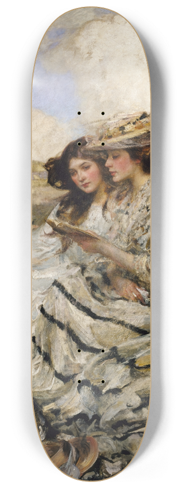 James Jebusa Shannon - On the Dunes (Lady Shannon and Kitty) 8.25 inch art skate deck