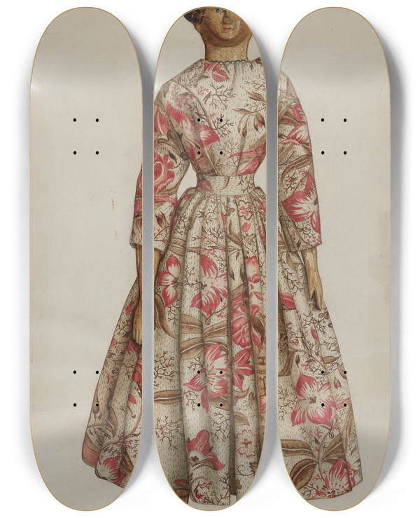 Triptych art skateboard deck of Helen Bronson Doll_1 by Helen Bronson