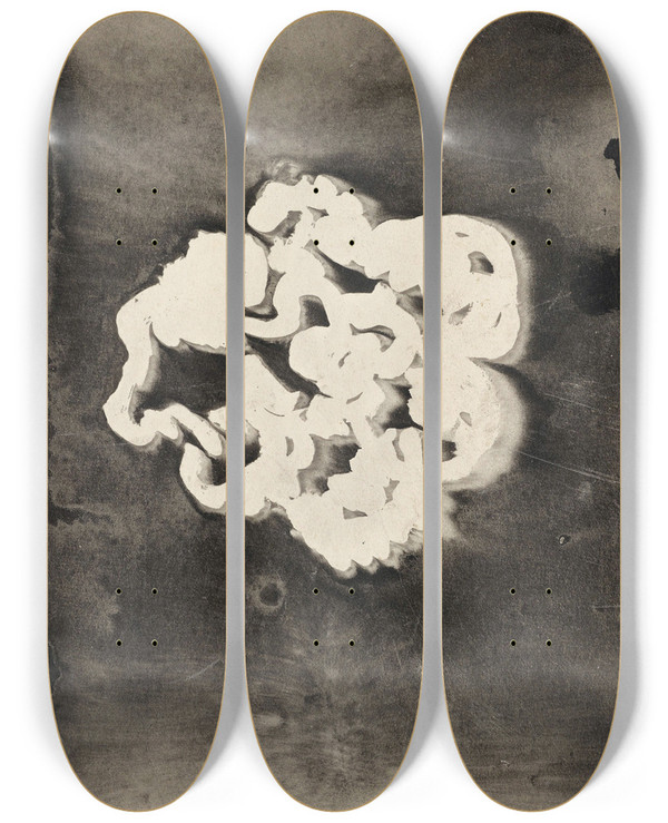 Triptych art skateboard deck of Carel Adolph Lion Cachet Bloem Iii by Carel Adolph Lion Cachet (1864-1945)
