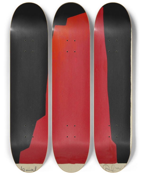 Triptych art skateboard deck of Karl Wiener Denkmal by Karl Wiener (1901-1949)