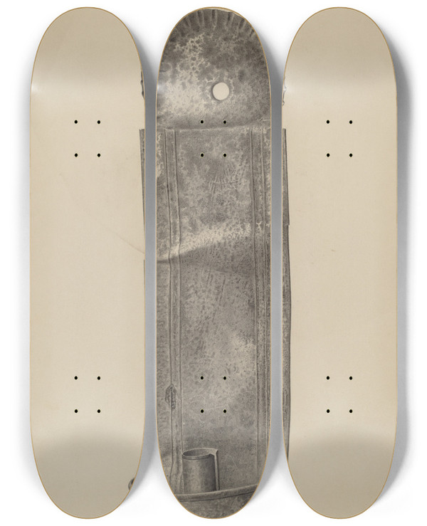 Triptych art skateboard deck of Amelia Tuccio Candle Sconce_3 by Amelia Tuccio (20-)