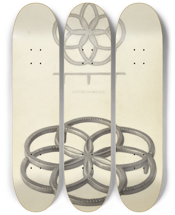 Triptych art skateboard deck of Charles Cullen Trivet_2 by Charles Cullen (20-)