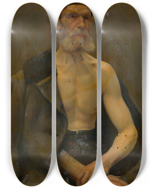 Triptych art skateboard deck of Ladislav Tresko Captive by Ladislav Treskon (1900-1923)
