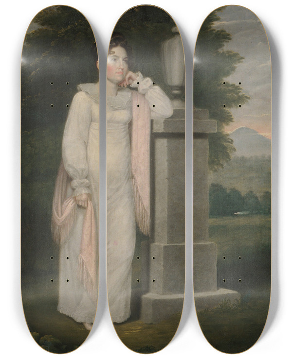 Triptych art skateboard deck of Cephas Thompson Mrs Cephas Thompson Olivia Leonard by Cephas Thompson (1775-1856)