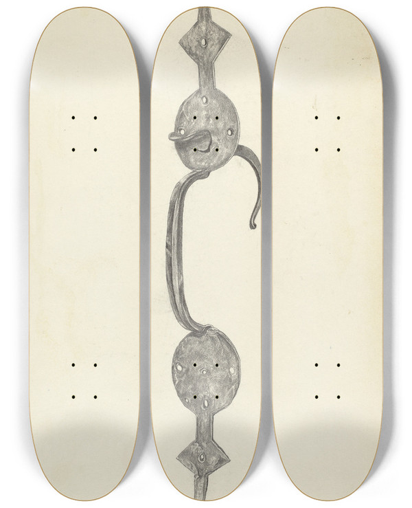 Triptych art skateboard deck of Bernard Westmacott Handle by Bernard Westmacott
