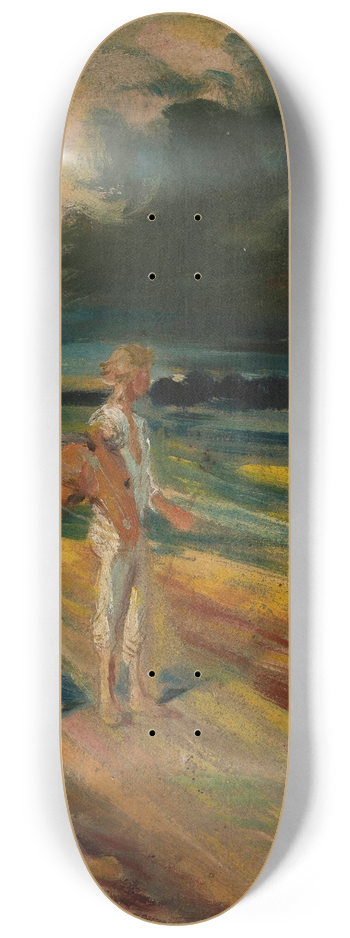 Adam Chmielowski - Black clouds, section of the triptych Disaster, sketch 8.25 inch art skate deck