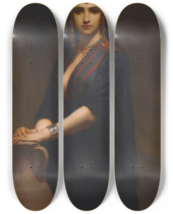 Triptych art skateboard deck of Charles Landelle Lorientale_2 by Charles Landelle (1821-1908)