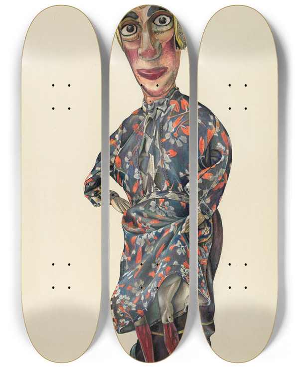 Triptych art skateboard deck of Elmer Weise Punchs Sweatheart by Elmer Weise