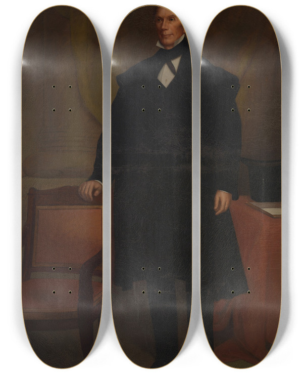 Triptych art skateboard deck of Chester Harding Henry Clay by Chester Harding (1792-1866)