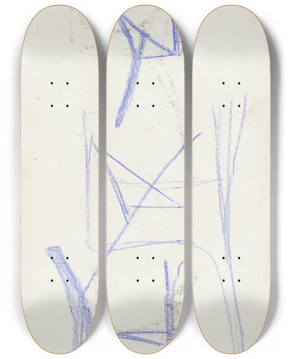 Triptych art skateboard deck of Carel Adolph Lion Cachet Stoelen by Carel Adolph Lion Cachet (1864-1945)