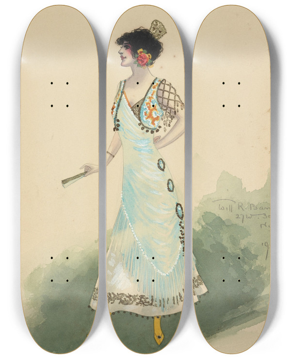 Triptych art skateboard deck of Will R Barnes Act Iallores_2 by Will R Barnes (1939)